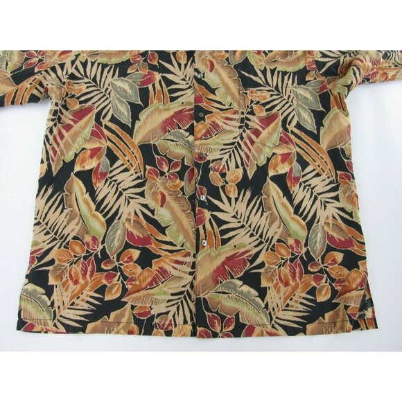 Tori Richard Mens Hawaiian Shirt XL Black Aloha Palm Tree Print - Picture 3 of 5